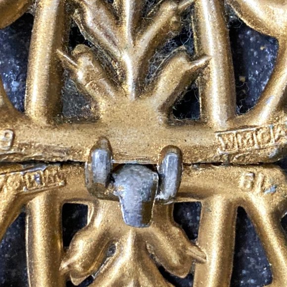 Ritzy rhinestone 30s belt buckle signed WMCA + Scarf clip! - Picture 7 of 7